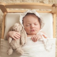 bonnet and bunny newborn photo