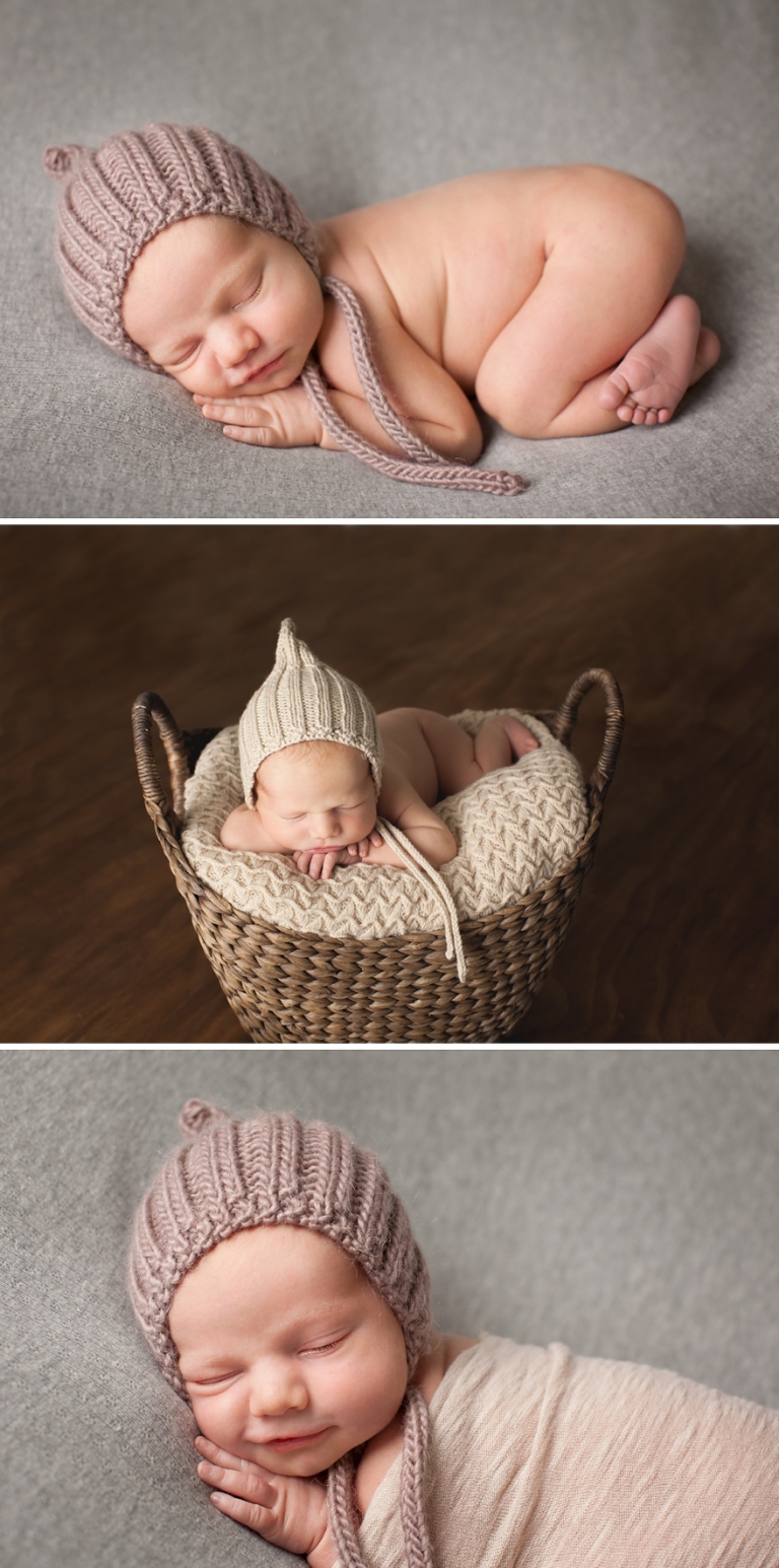 cute newborn photos with babies in baskets