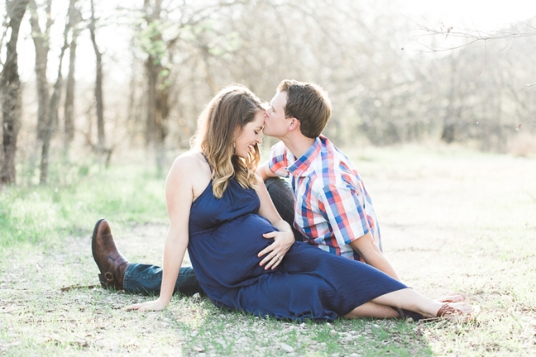 outdoor maternity session with blue maxi dress
