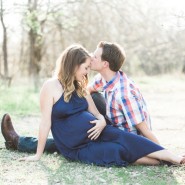 outdoor maternity session with blue maxi dress