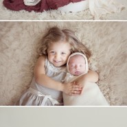 newborn photos with float rugs and props